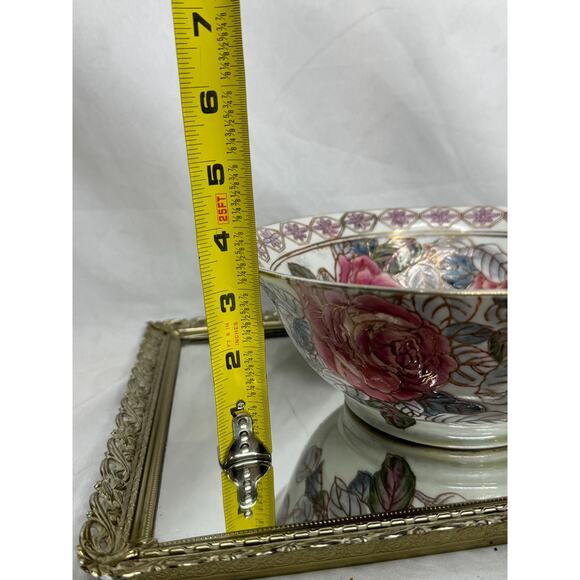 Rose of The Isles, Hand painted Porcelain Fruit Bowl. By Toyo..Pink/ Cream glaze - Picture 8 of 8